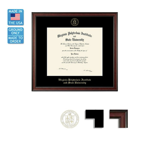 Virginia Tech Studio Embossed Diploma Frame: FREE GROUND SHIPPING!