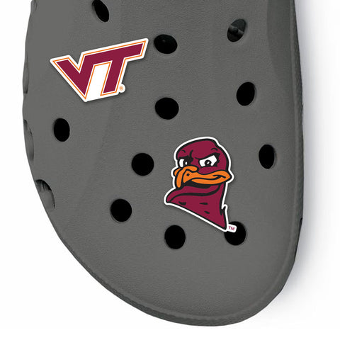 Virginia Tech Clog Charms 2 Pack: VT Logo and HokieBird Head