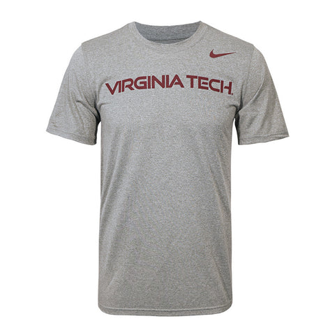 Virginia Tech Men's Dri-FIT Legend Wordmark T-Shirt: Heather Gray by Nike