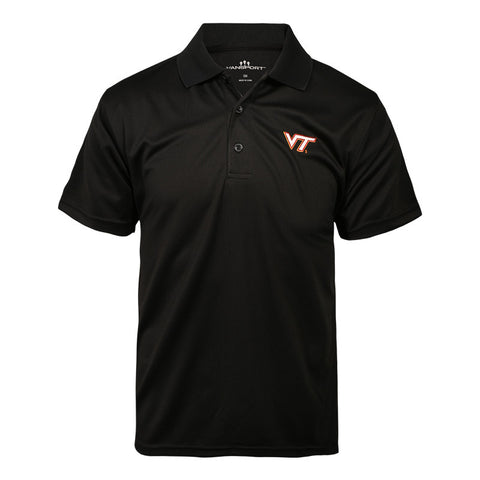 Virginia Tech Men's Big and Tall Omega Polo: Black by Vantage