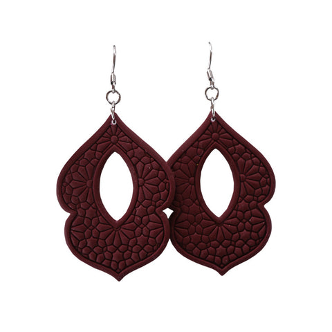 Maroon Moroccan Drop Earrings