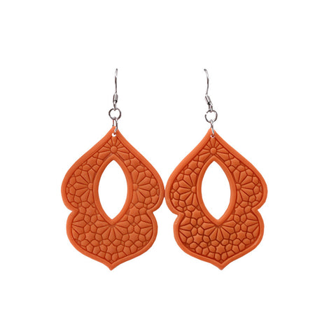 Orange Moroccan Drop Earrings