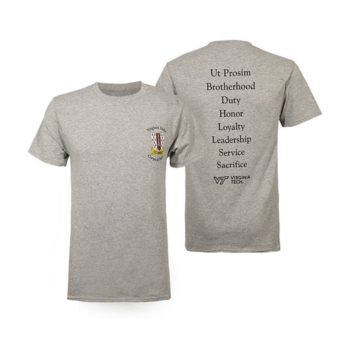 Virginia Tech Corps of Cadets T-Shirt: Oxford Gray by Champion