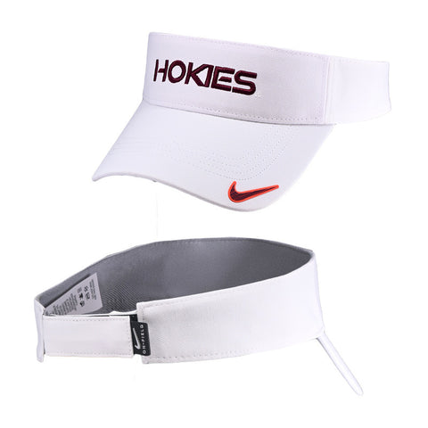 Virginia Tech Hokies Dri-FIT Visor: White by Nike