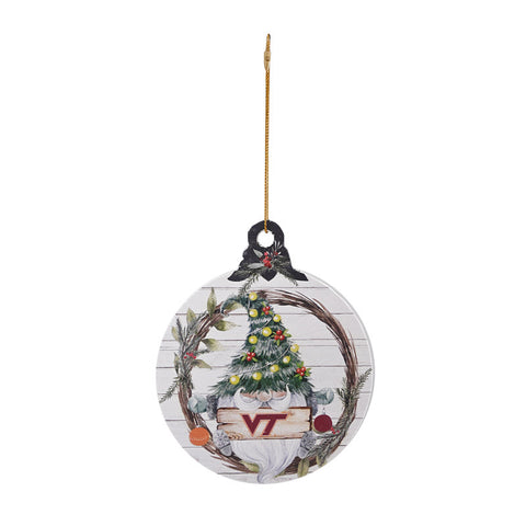 Virginia Tech Wooden Gnome Ornament