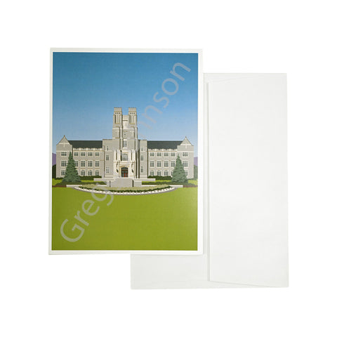 Burruss Hall Signature Building Art Cards: Pack of 8 by Gregg Johnson