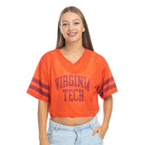 Virginia Tech Women's V-Neck Mesh Jersey: Orange