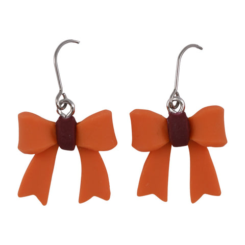 Orange Large Bow Earrings