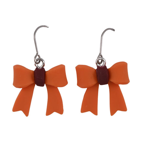 Orange Small Bow Earrings