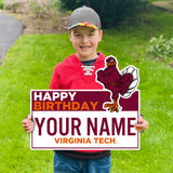 Virginia Tech Personalized Happy Birthday Lawn Sign