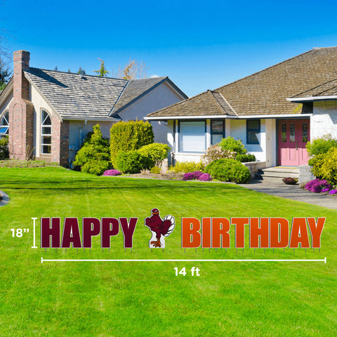 Virginia Tech Happy Birthday Lawn Sign