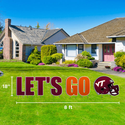 Virginia Tech Let's Go Helmet Lawn Sign