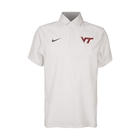 Virginia Tech 2025 Men's Dri-FIT Woven Polo: White by Nike