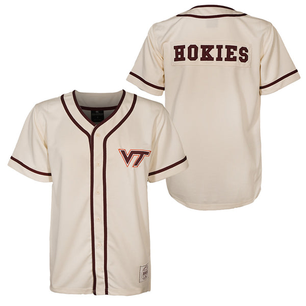 V717【GEEKY JERSEYS】ゲームシャツ【メンズ3XL】クリーム Virginia_Tech_Adult_Seeker_Bas