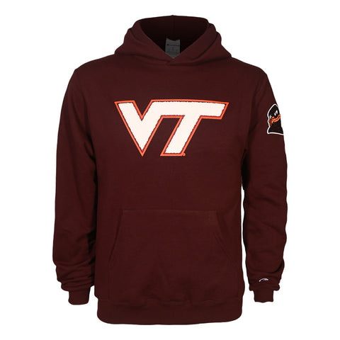 Virginia Tech Athletic Logo Chenille Hooded Sweatshirt: Maroon by Champion