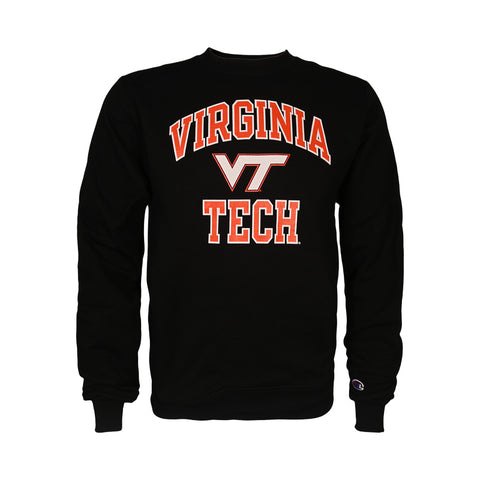 Virginia Tech Basic Crew Sweatshirt: Black by Champion