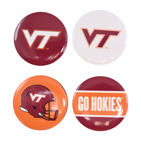 Virginia Tech Buttons: Pack of 4