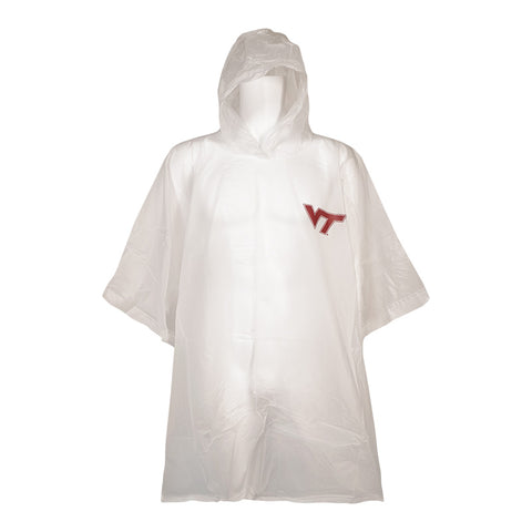 Virginia Tech  Clear Mediumweight Billboard Hooded Rain Poncho