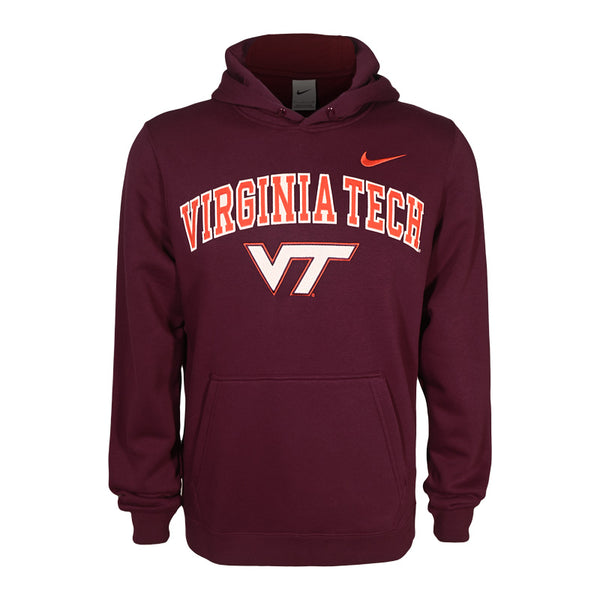 Virginia Tech Club Fleece Tackle Twill Hooded Sweatshirt: Maroon