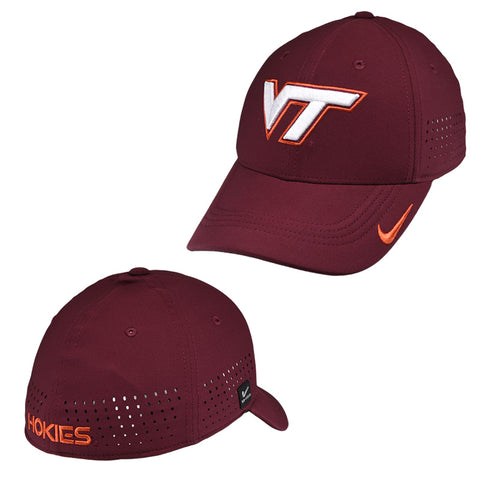Virginia Tech Club Logo Swoosh Flex Fitted Hat: Maroon by Nike