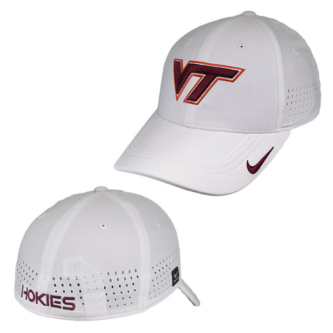 Virginia Tech Club Logo Swoosh Flex Fitted Hat: White by Nike