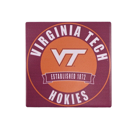Virginia Tech Established 1872 Square 4" Coaster