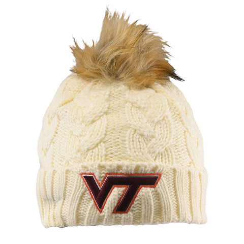 Virginia Tech Fur Pom Beanie by New Era