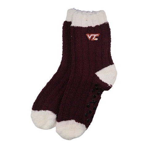 Virginia Tech Fuzzy Sock: Maroon