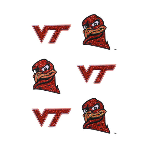 Virginia Tech Glitter 6-Pack Face Tattoos