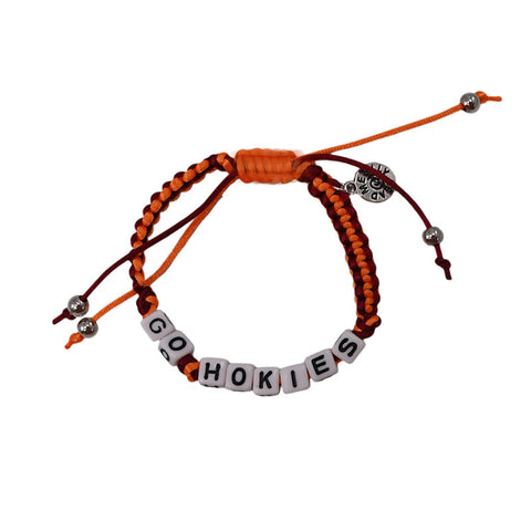 Virginia Tech Go Hokies Box Braid Bracelet