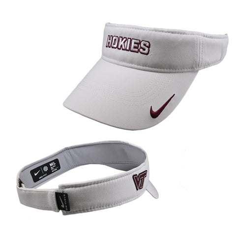 Virginia Tech Hokies Ace Visor: White by Nike