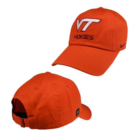 Virginia Tech Logo Hokies Authentics Club Hat: Orange by Nike