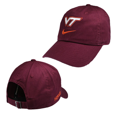 Virginia Tech Logo Swoosh Club Hat: Maroon by Nike