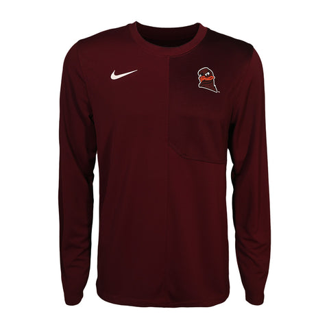 Virginia Tech Men's 2025 Dri-FIT UV Coaches Long-Sleeved Top: Maroon by Nike