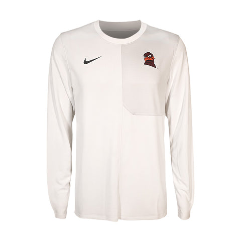 Virginia Tech Men's 2025 Dri-FIT UV Coaches Long-Sleeved Top: White by Nike