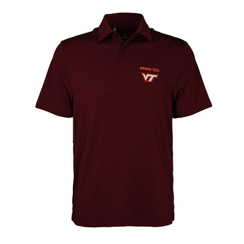 Virginia Tech Men's 2025 T2 Performance Polo: Maroon by Under Armour