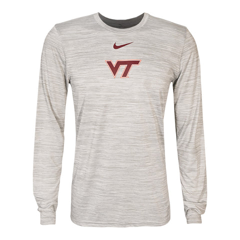 Virginia Tech Men's 2025 Team Issue Dri-FIT Velocity Long-Sleeved T-Shirt: Photon Dust
