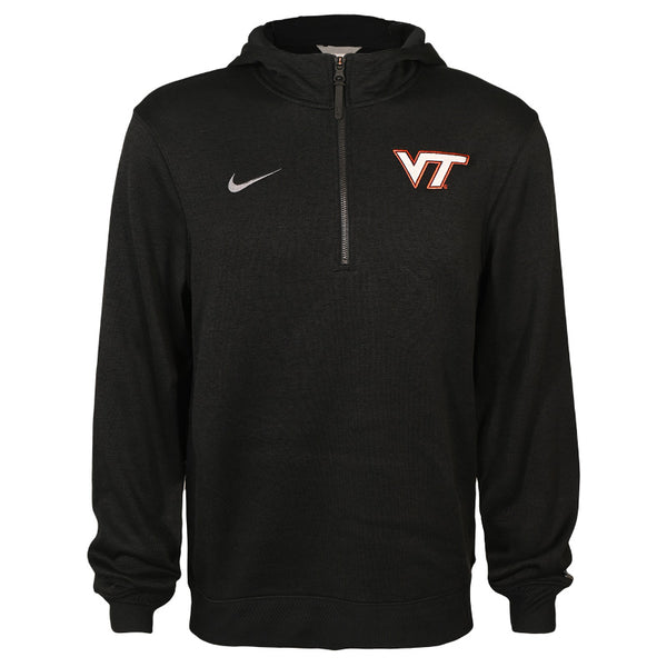 Virginia Tech Men's Dri-FIT Coaches Hooded Pullover: Black by Nike