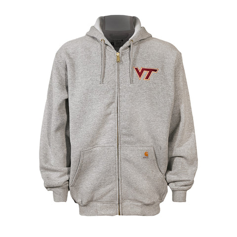 Virginia Tech Midweight Hooded Full-Zip: Heather Gray by Carhartt