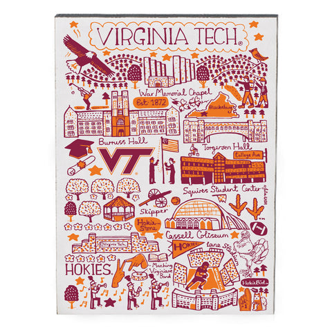 Virginia Tech Recycled Wood Jumbo Magnet by Julia Gash