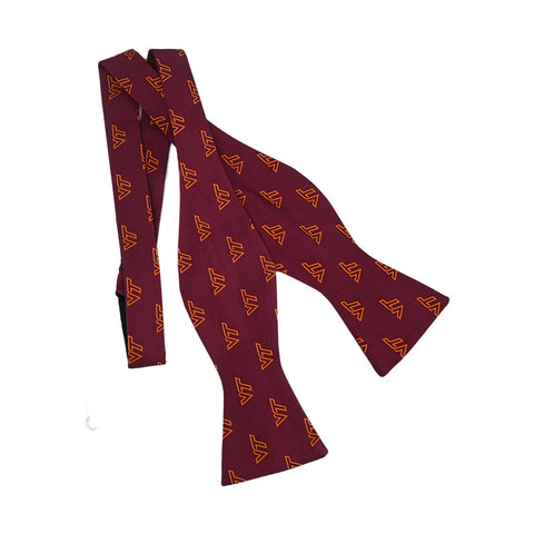 Virginia Tech Repeat Logo Self Tie Bow Tie: Maroon