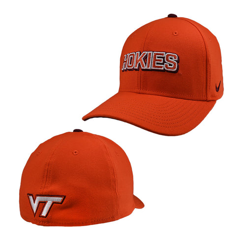 Virginia Tech Rise Hokies Swoosh Flex Fitted Hat: Orange by Nike