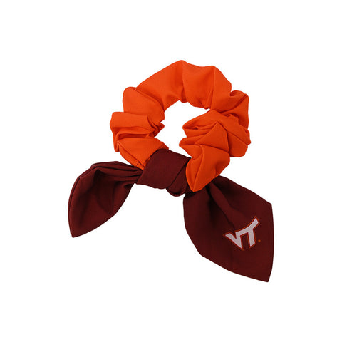 Virginia Tech Scrunchie Bow Maroon and Orange