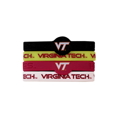 Virginia Tech Silicone Wristbands: Pack of 4