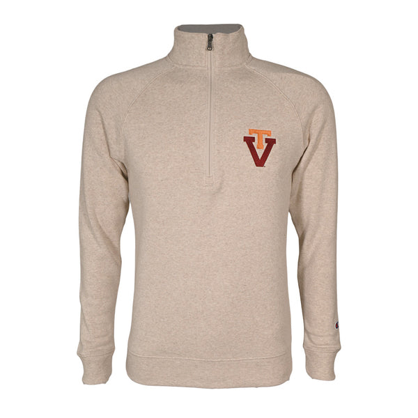 Virginia Tech Triumph Vault Logo 1/2 Zip: Oatmeal by Champion