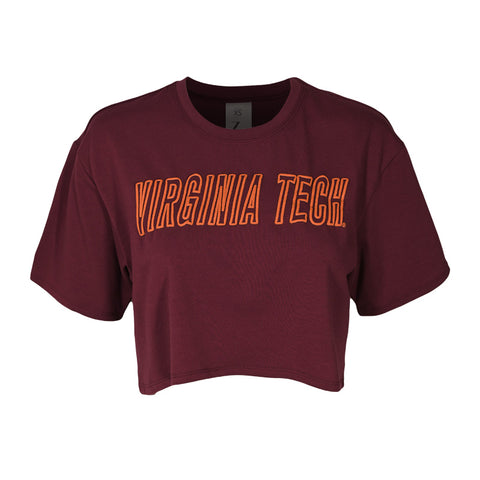 Virginia Tech Women's Boxy Crop T-Shirt: Maroon