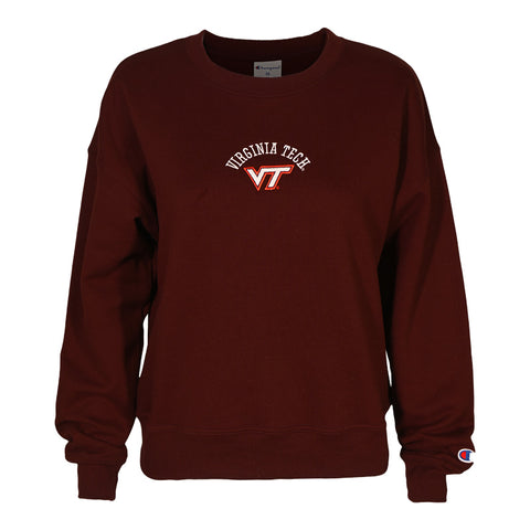 Virginia Tech Women's Core Crew Sweatshirt: Maroon by Champion