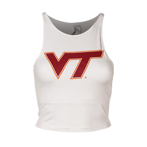 Virginia Tech Women's First Down Crop Top: White