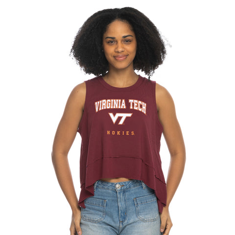 Virginia Tech Women's Logo Flowy Tank: Maroon
