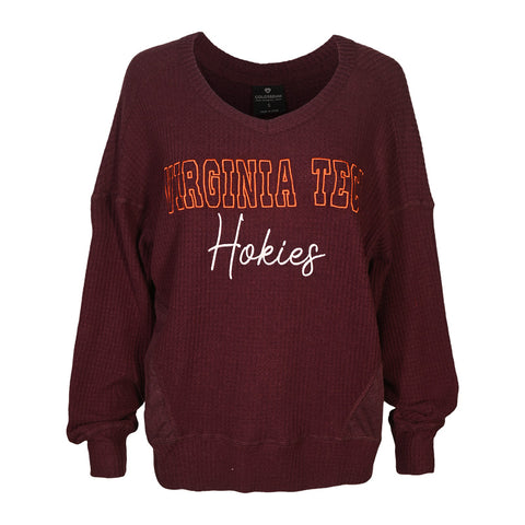 Virginia Tech Women's Luc V-Neck Waffle Pullover